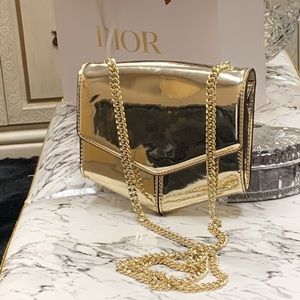 Sandro Gold Metallic With Gold Chain Shoulder Strap